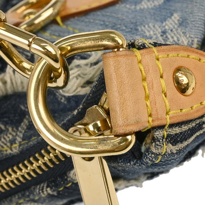 Louis Vuitton Blue Monogram Denim Patchwork Pouchy Handbag M95382