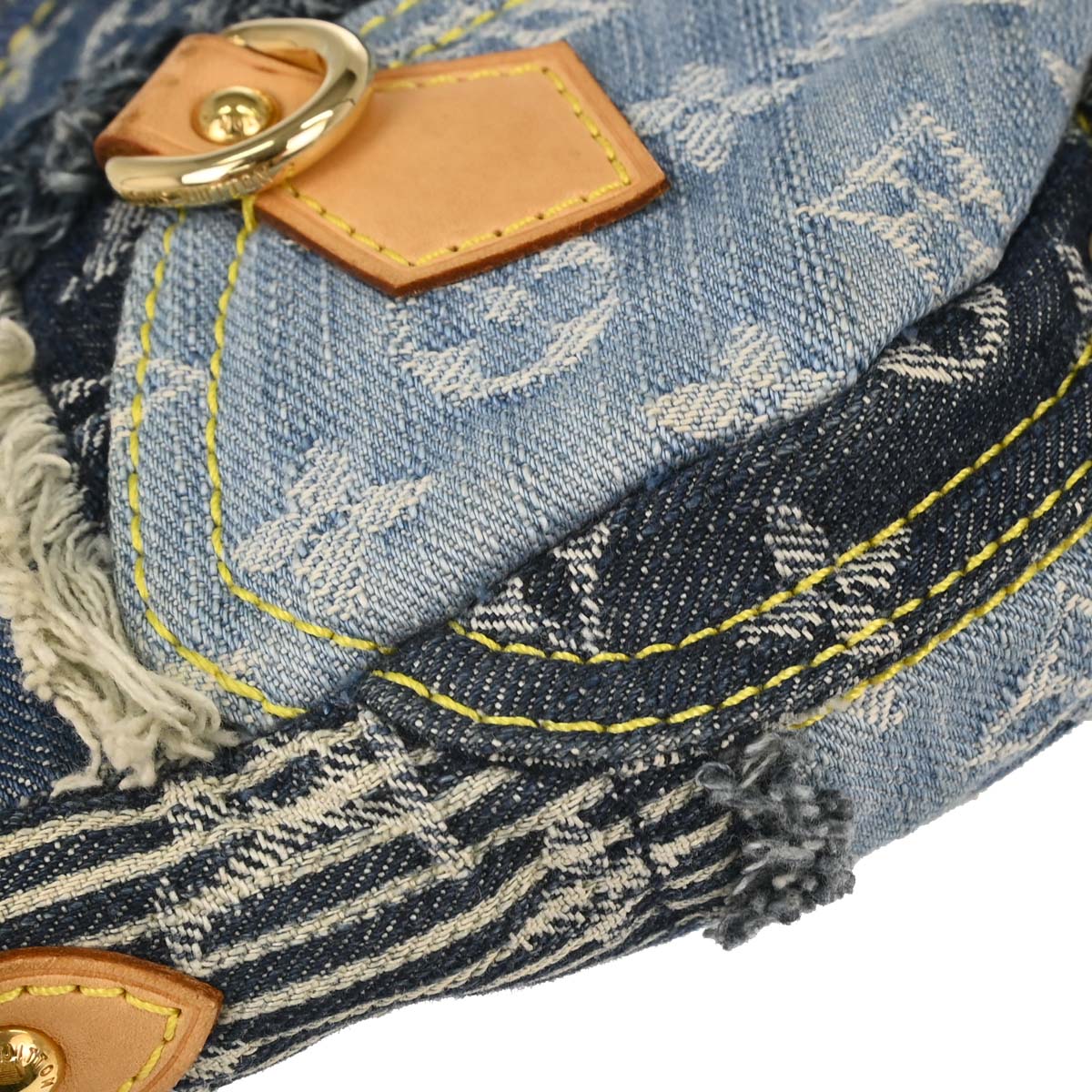 Louis Vuitton Blue Monogram Denim Patchwork Pouchy Handbag M95382