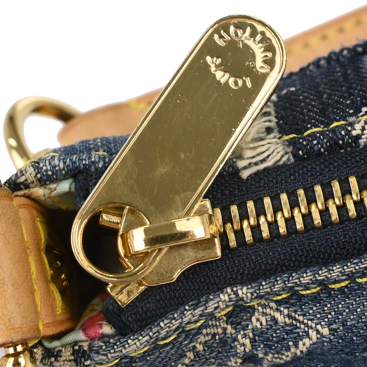 Louis Vuitton Blue Monogram Denim Patchwork Pouchy Handbag M95382