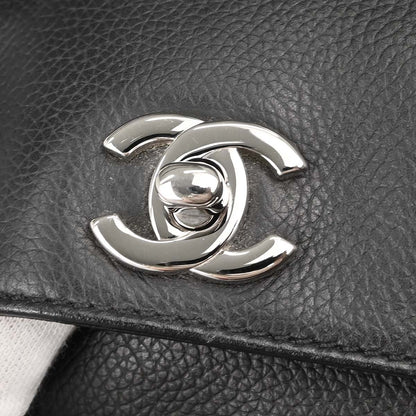 Chanel Black Burgundy Calfskin Executive Cerf 2way Shoulder Tote Bag