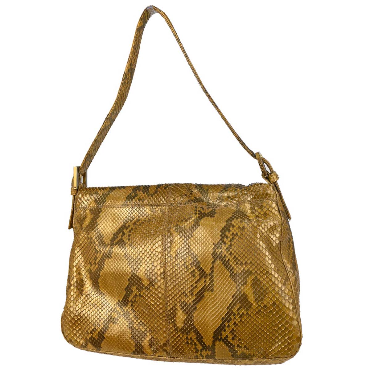Fendi * Gold Python Mamma Baguette Handbag