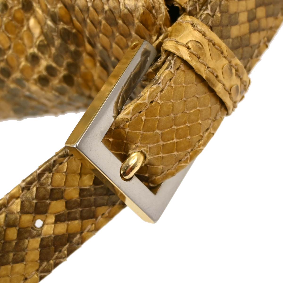 Fendi * Gold Python Mamma Baguette Handbag