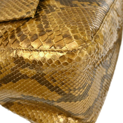 Fendi * Gold Python Mamma Baguette Handbag