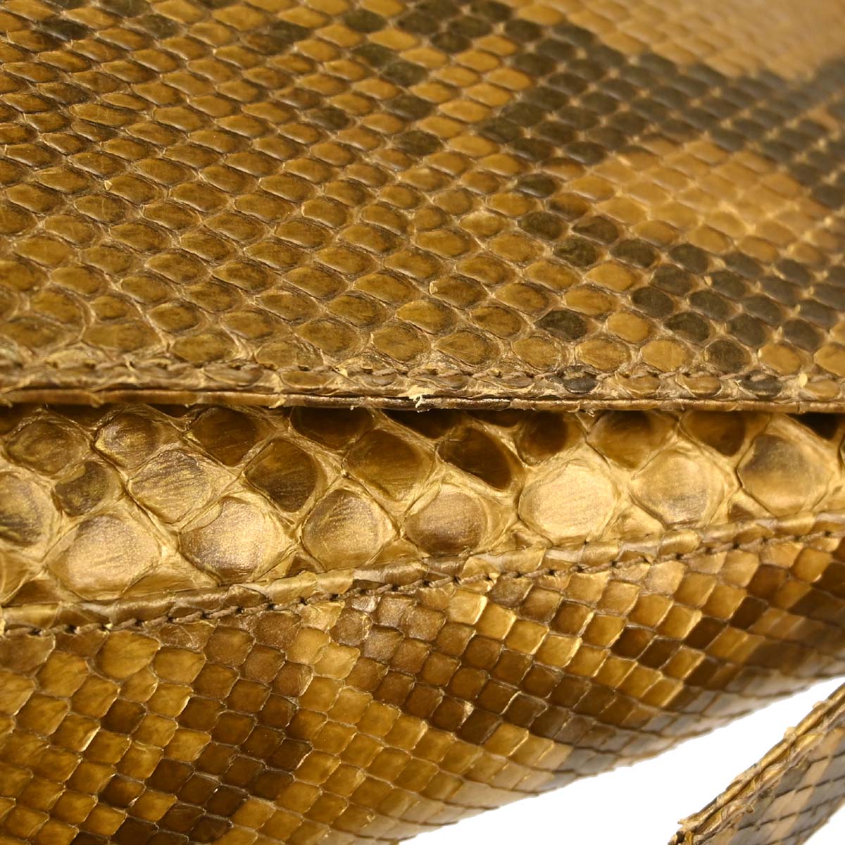 Fendi * Gold Python Mamma Baguette Handbag