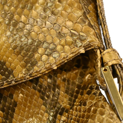 Fendi * Gold Python Mamma Baguette Handbag