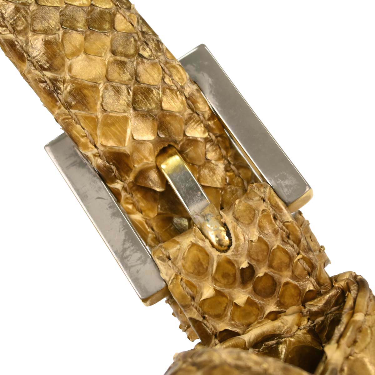 Fendi * Gold Python Mamma Baguette Handbag