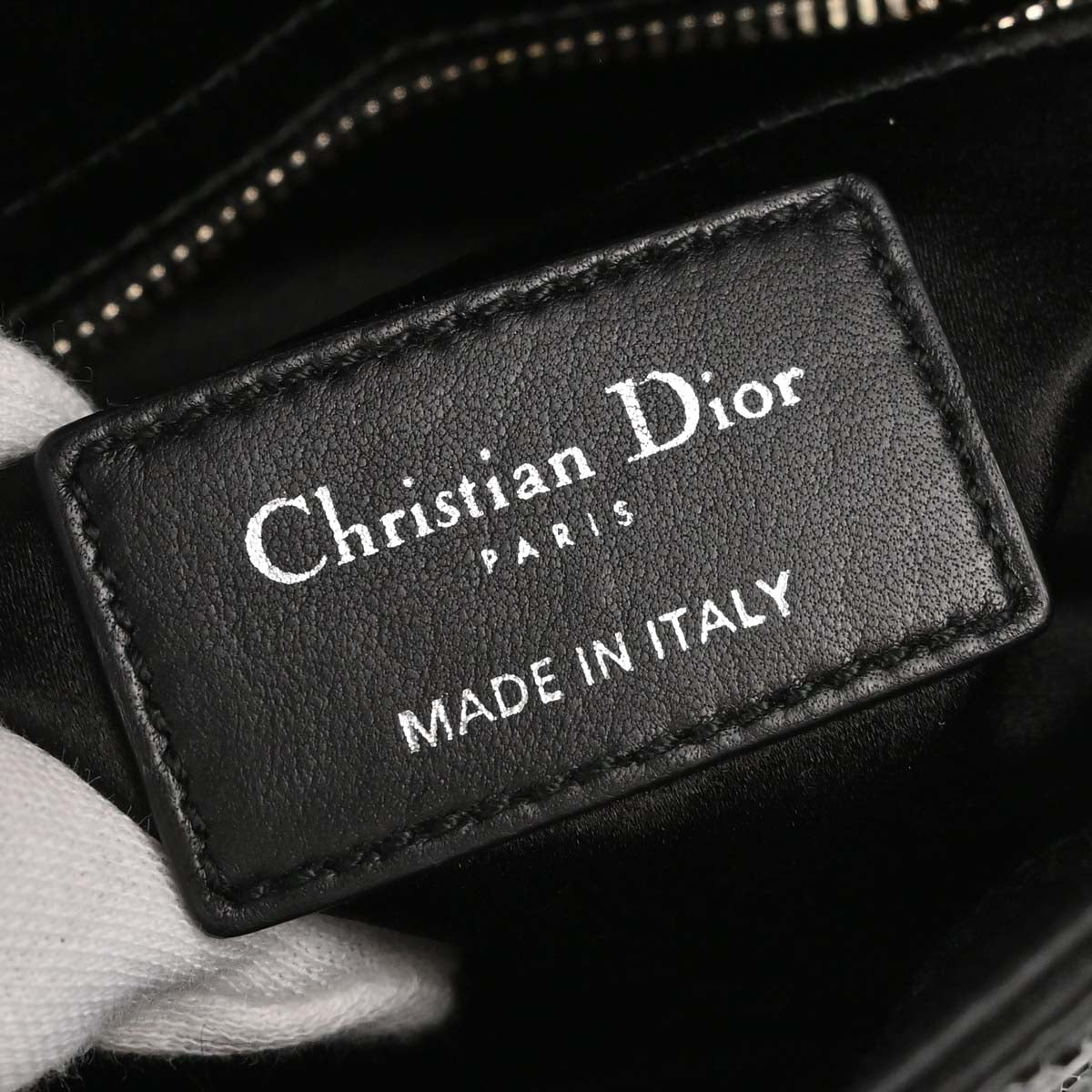 Christian Dior Black Satin Small Lady Dior Cannage 2way Shoulder Handbag