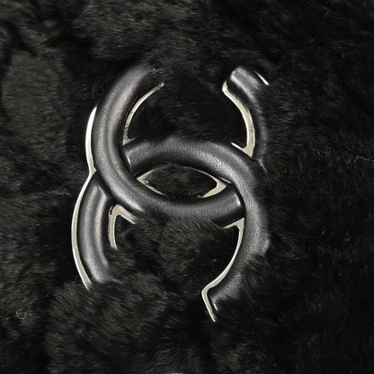 Chanel Black Lapin Fur Tote Handbag