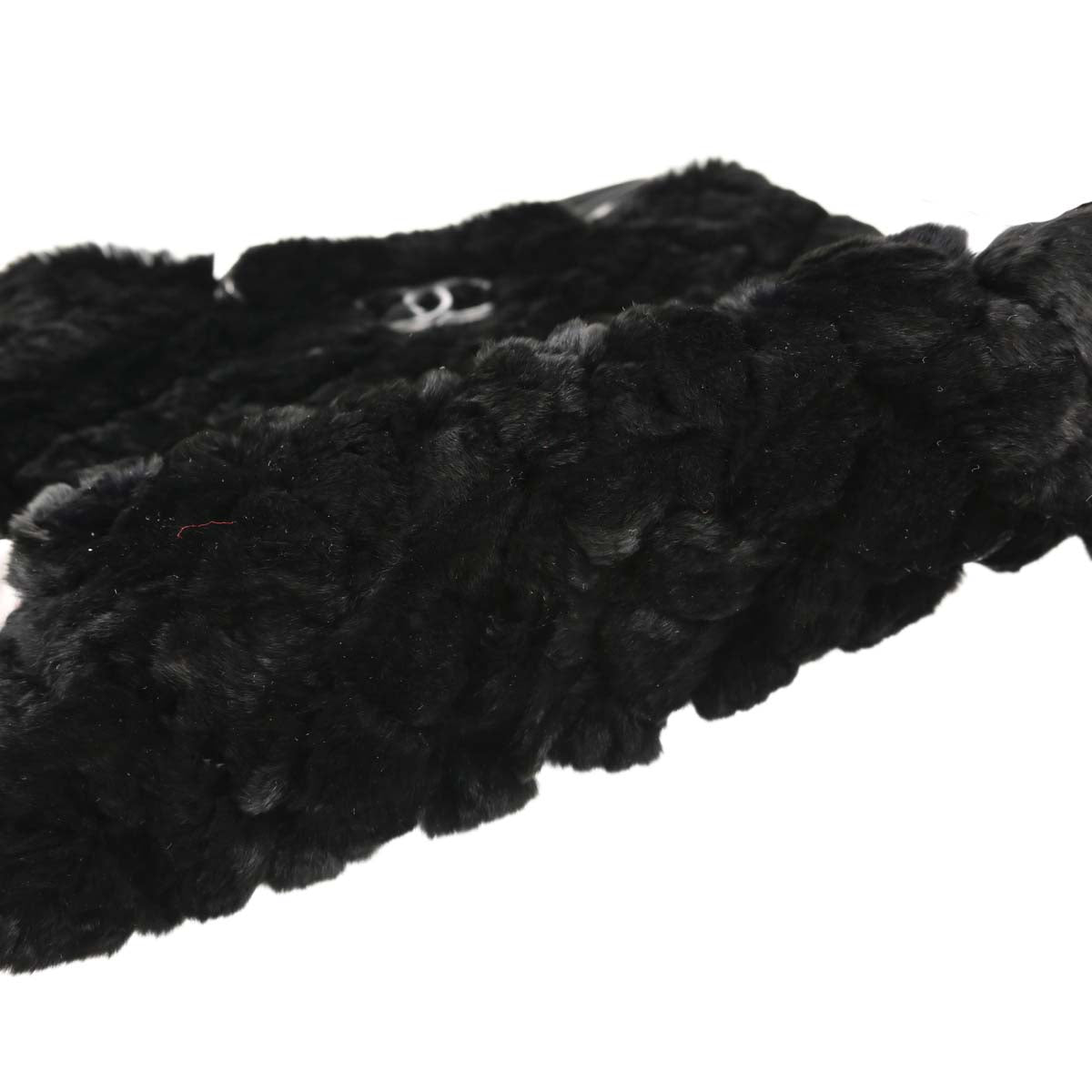 Chanel Black Lapin Fur Tote Handbag