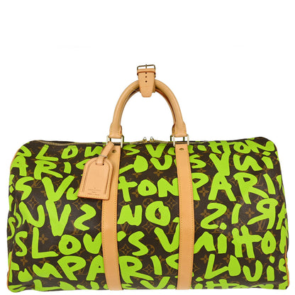 Louis Vuitton Green Monogram Graffiti Keepall 50 Duffle Bag M93700