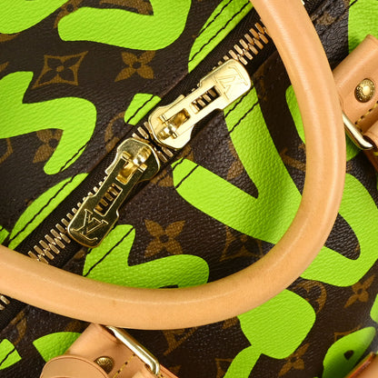 Louis Vuitton Green Monogram Graffiti Keepall 50 Duffle Bag M93700