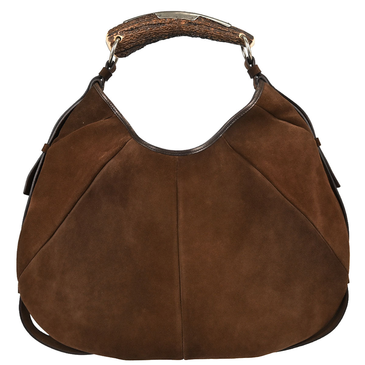 Yves Saint Laurent Brown Suede Large Mombasa Handbag