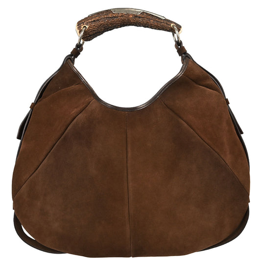 Yves Saint Laurent Brown Suede Large Mombasa Handbag