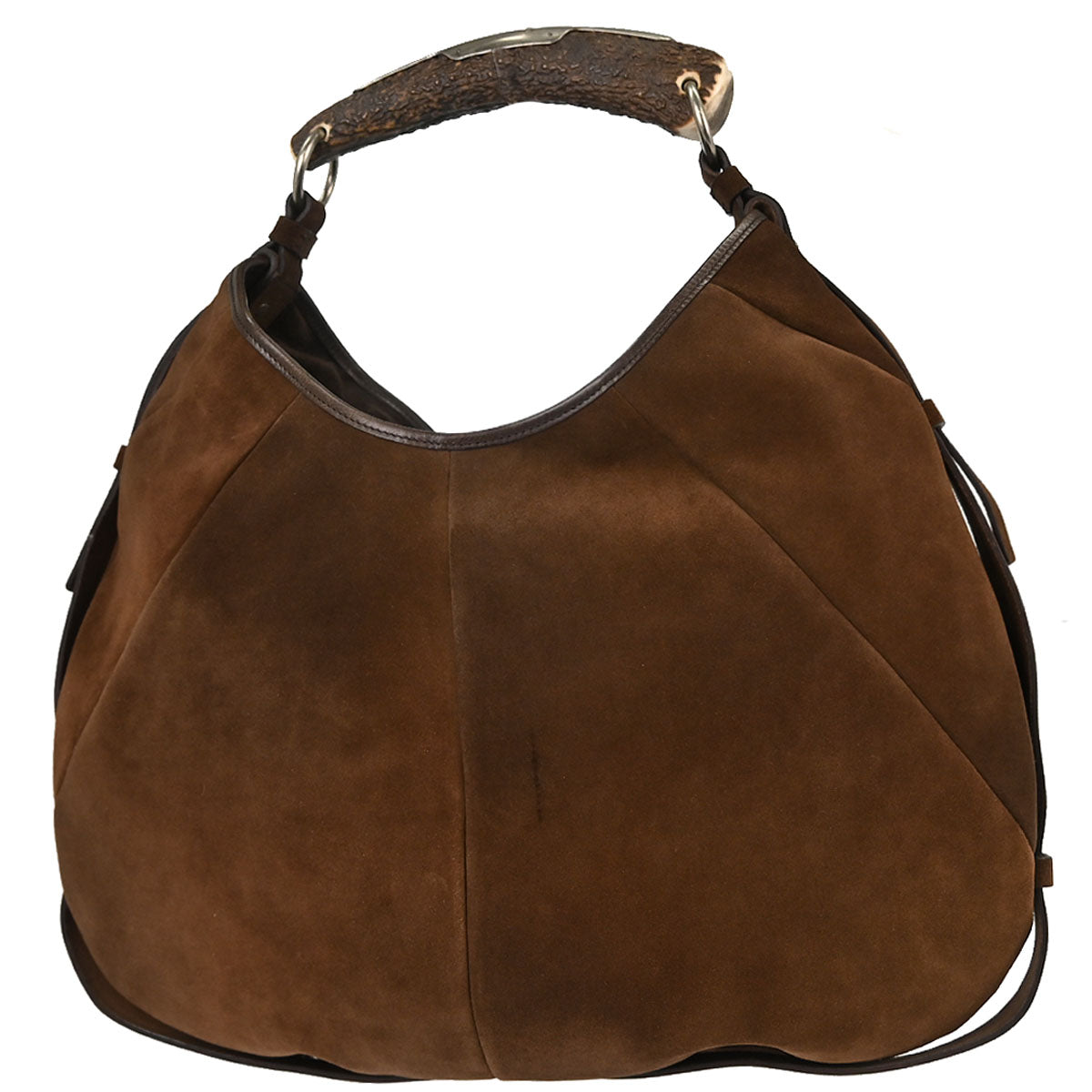 Yves Saint Laurent Brown Suede Large Mombasa Handbag