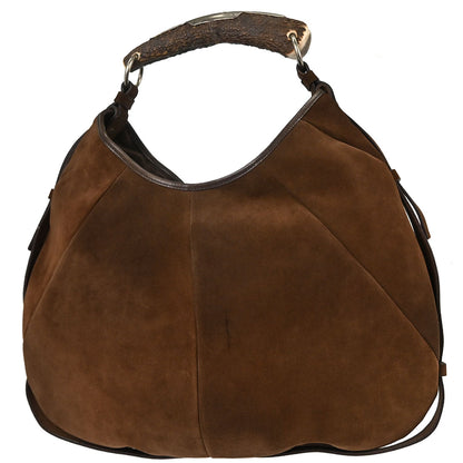 Yves Saint Laurent Brown Suede Large Mombasa Handbag