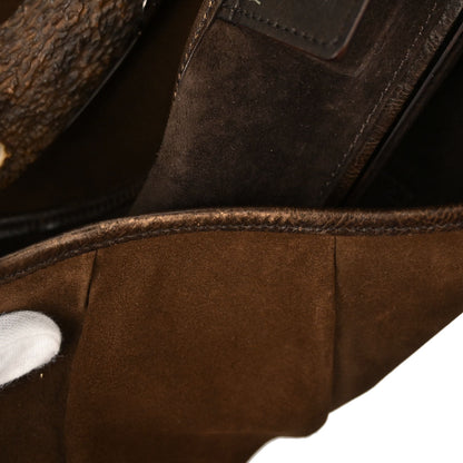 Yves Saint Laurent Brown Suede Large Mombasa Handbag
