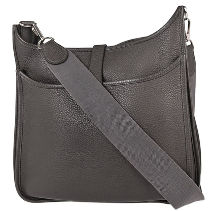 Hermes Graphite Taurillon Clemence Evelyne 2 33 GM Shoulder Bag