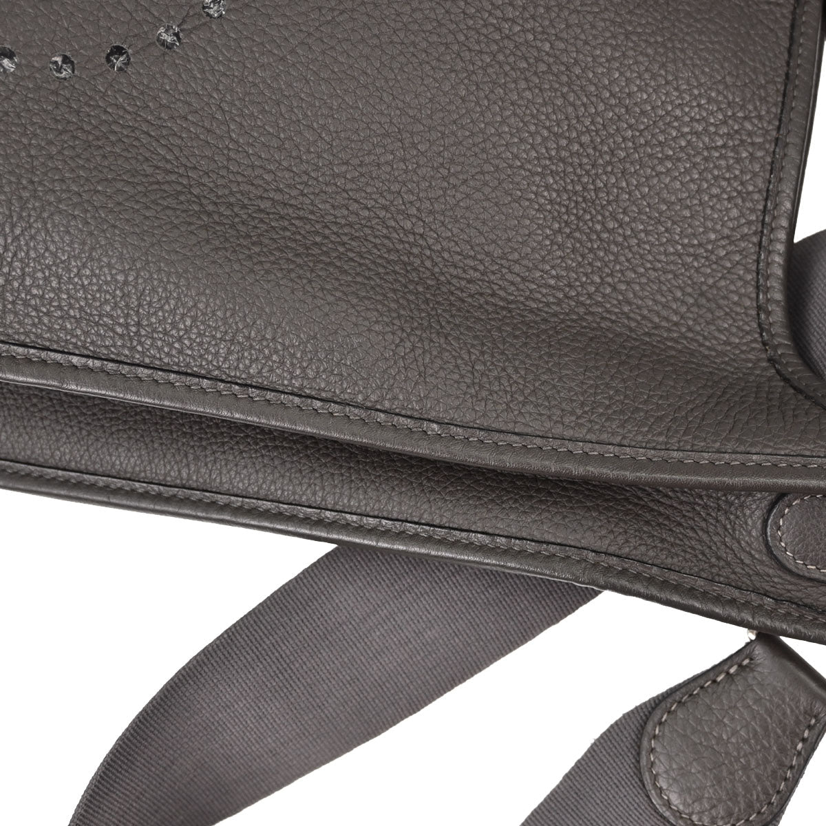 Hermes Graphite Taurillon Clemence Evelyne 2 33 GM Shoulder Bag