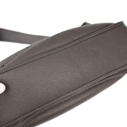 Hermes Graphite Taurillon Clemence Evelyne 2 33 GM Shoulder Bag