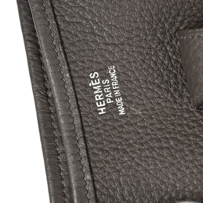 Hermes Graphite Taurillon Clemence Evelyne 2 33 GM Shoulder Bag