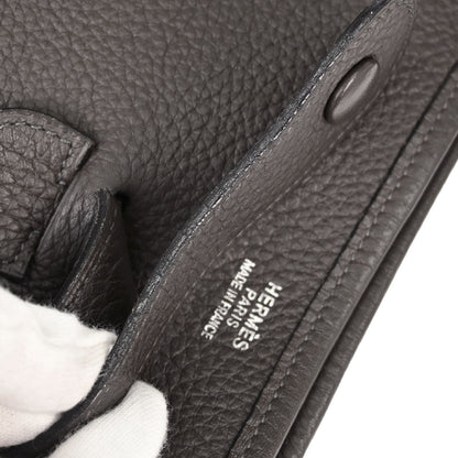 Hermes Graphite Taurillon Clemence Evelyne 2 33 GM Shoulder Bag