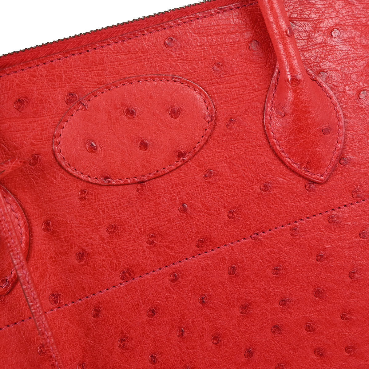 Hermes * Rouge Vif Ostrich Bolide 35 2way Shoulder Handbag