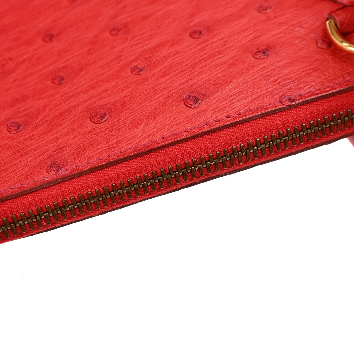 Hermes * Rouge Vif Ostrich Bolide 35 2way Shoulder Handbag