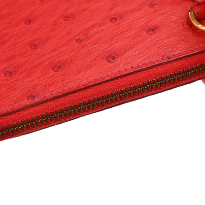 Hermes * Rouge Vif Ostrich Bolide 35 2way Shoulder Handbag