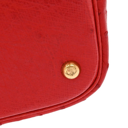 Hermes * Rouge Vif Ostrich Bolide 35 2way Shoulder Handbag