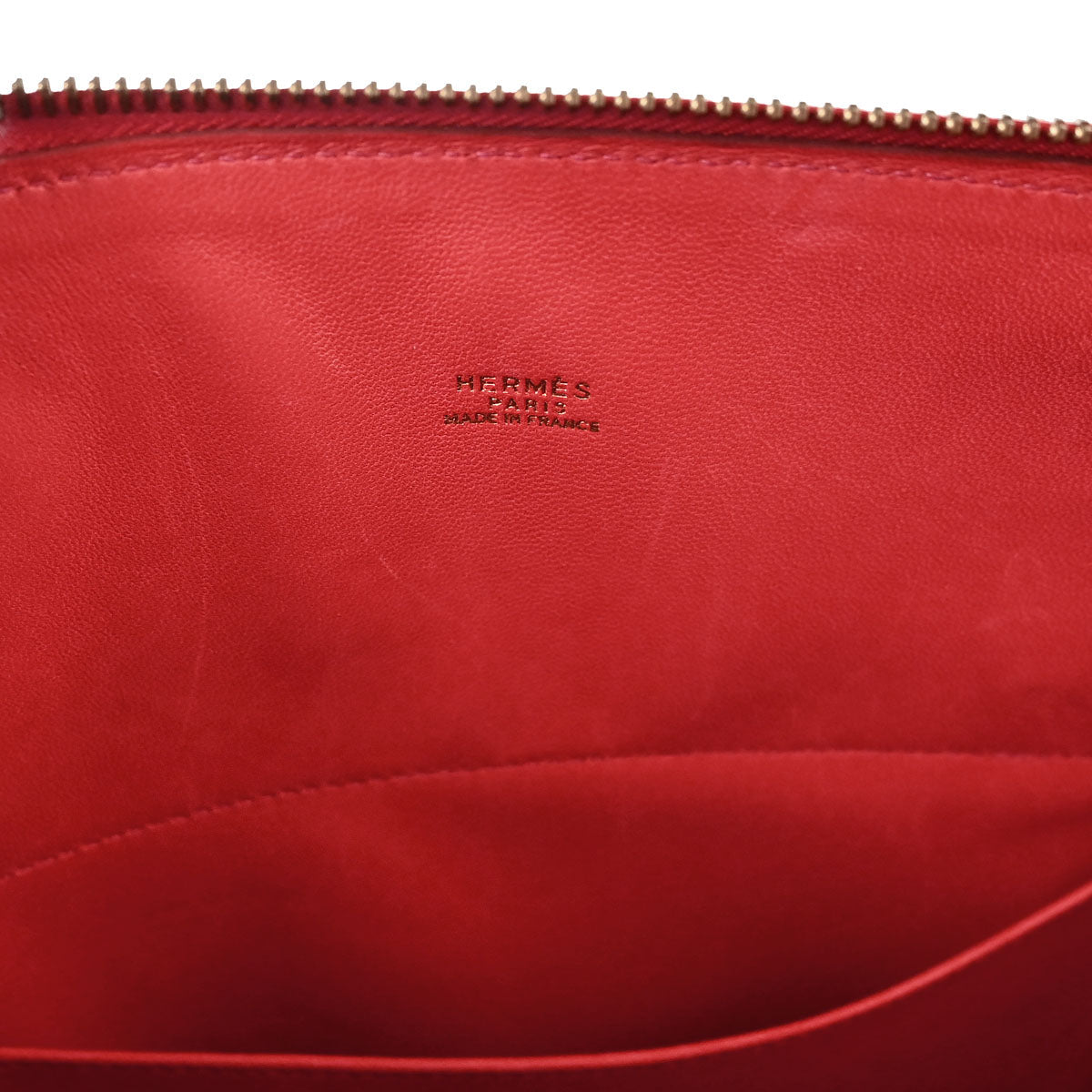 Hermes * Rouge Vif Ostrich Bolide 35 2way Shoulder Handbag