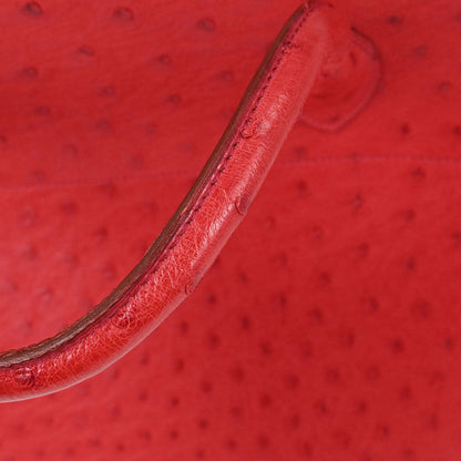 Hermes * Rouge Vif Ostrich Bolide 35 2way Shoulder Handbag