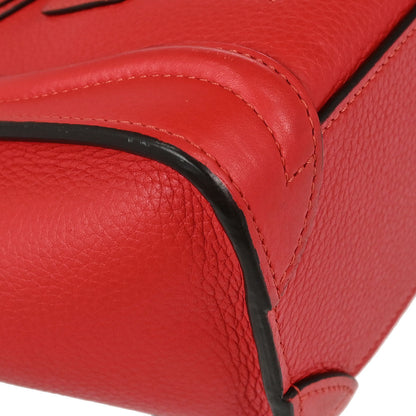 Celine Red Leather Nano Luggage Shoulder Tote Bag