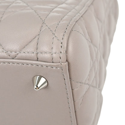 Christian Dior 2013 Gray Lambskin Lady Dior Cannage 2way Shoulder Handbag