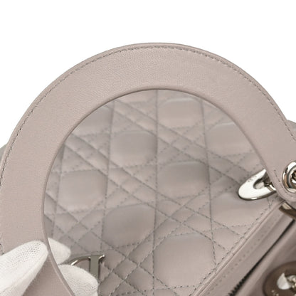 Christian Dior 2013 Gray Lambskin Lady Dior Cannage 2way Shoulder Handbag