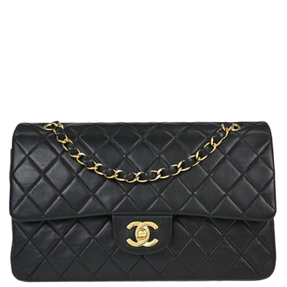 Chanel Black Lambskin Medium Classic Double Flap Shoulder Bag