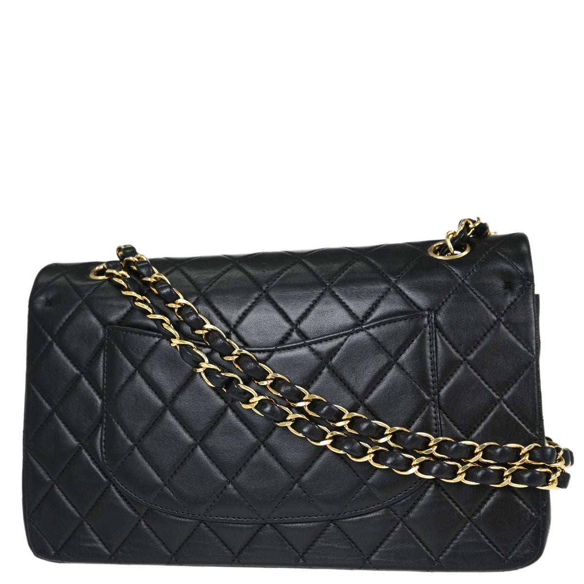 Chanel Black Lambskin Medium Classic Double Flap Shoulder Bag