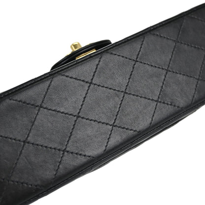 Chanel Black Lambskin Medium Classic Double Flap Shoulder Bag