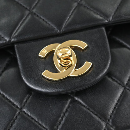 Chanel Black Lambskin Medium Classic Double Flap Shoulder Bag
