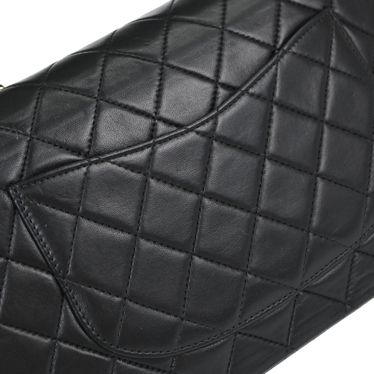 Chanel Black Lambskin Medium Classic Double Flap Shoulder Bag
