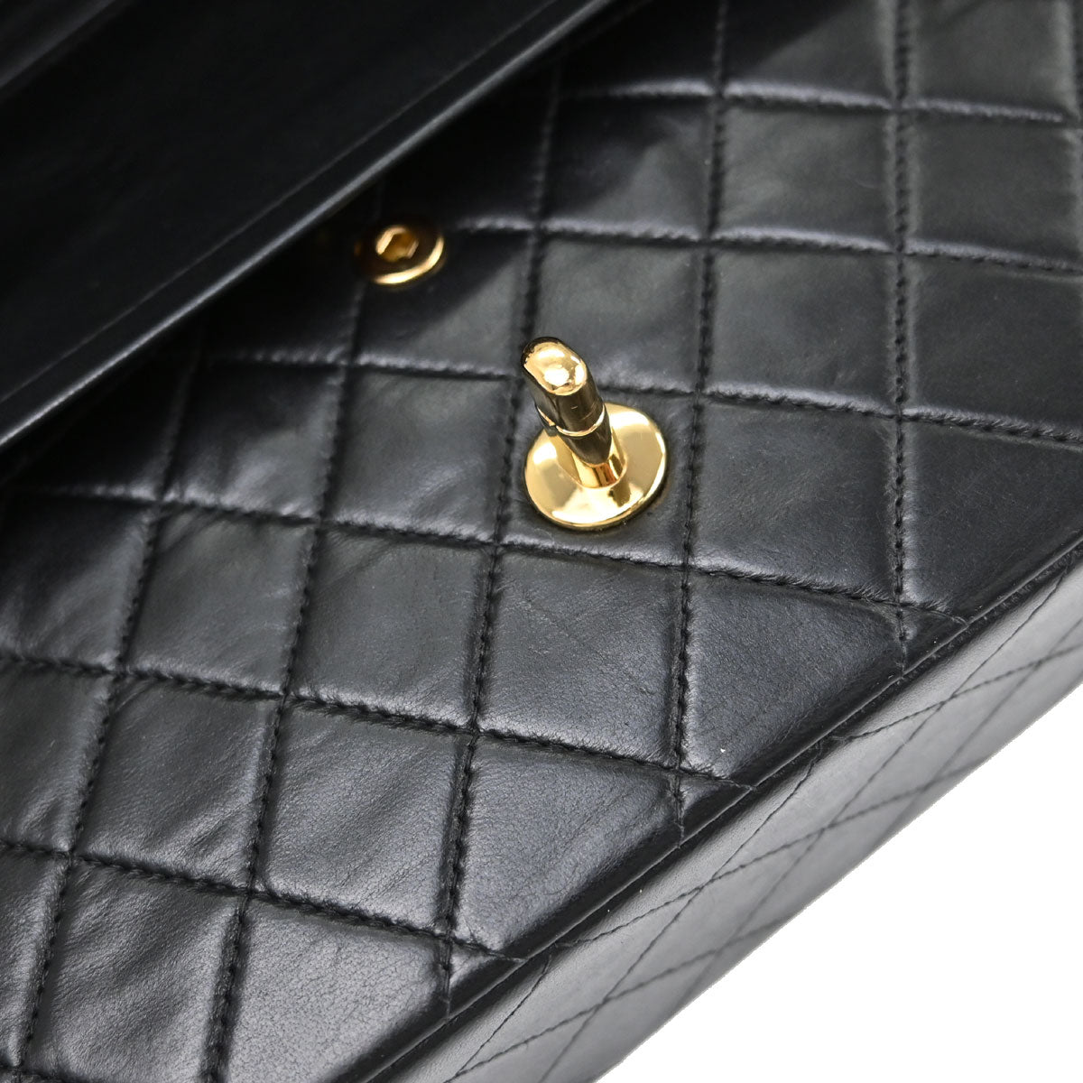 Chanel Black Lambskin Medium Classic Double Flap Shoulder Bag