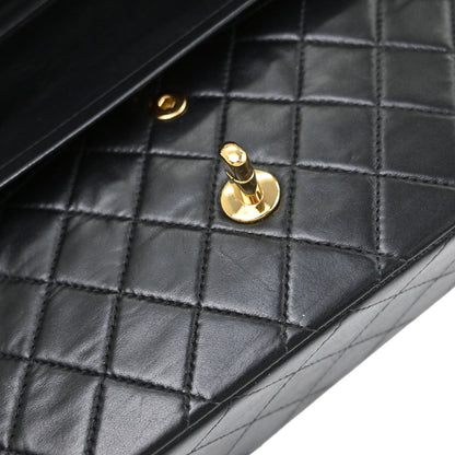 Chanel Black Lambskin Medium Classic Double Flap Shoulder Bag