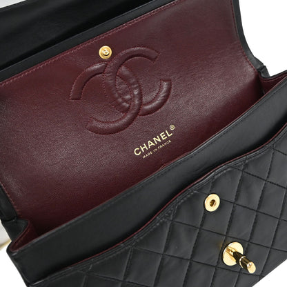 Chanel Black Lambskin Medium Classic Double Flap Shoulder Bag