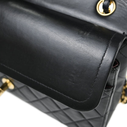 Chanel Black Lambskin Medium Classic Double Flap Shoulder Bag