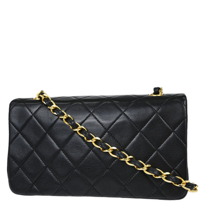 Chanel Black Lambskin Turnlock Mini Full Flap Shoulder Bag
