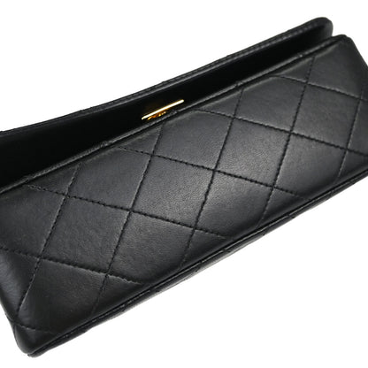 Chanel Black Lambskin Turnlock Mini Full Flap Shoulder Bag
