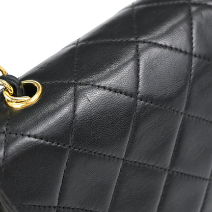 Chanel Black Lambskin Turnlock Mini Full Flap Shoulder Bag