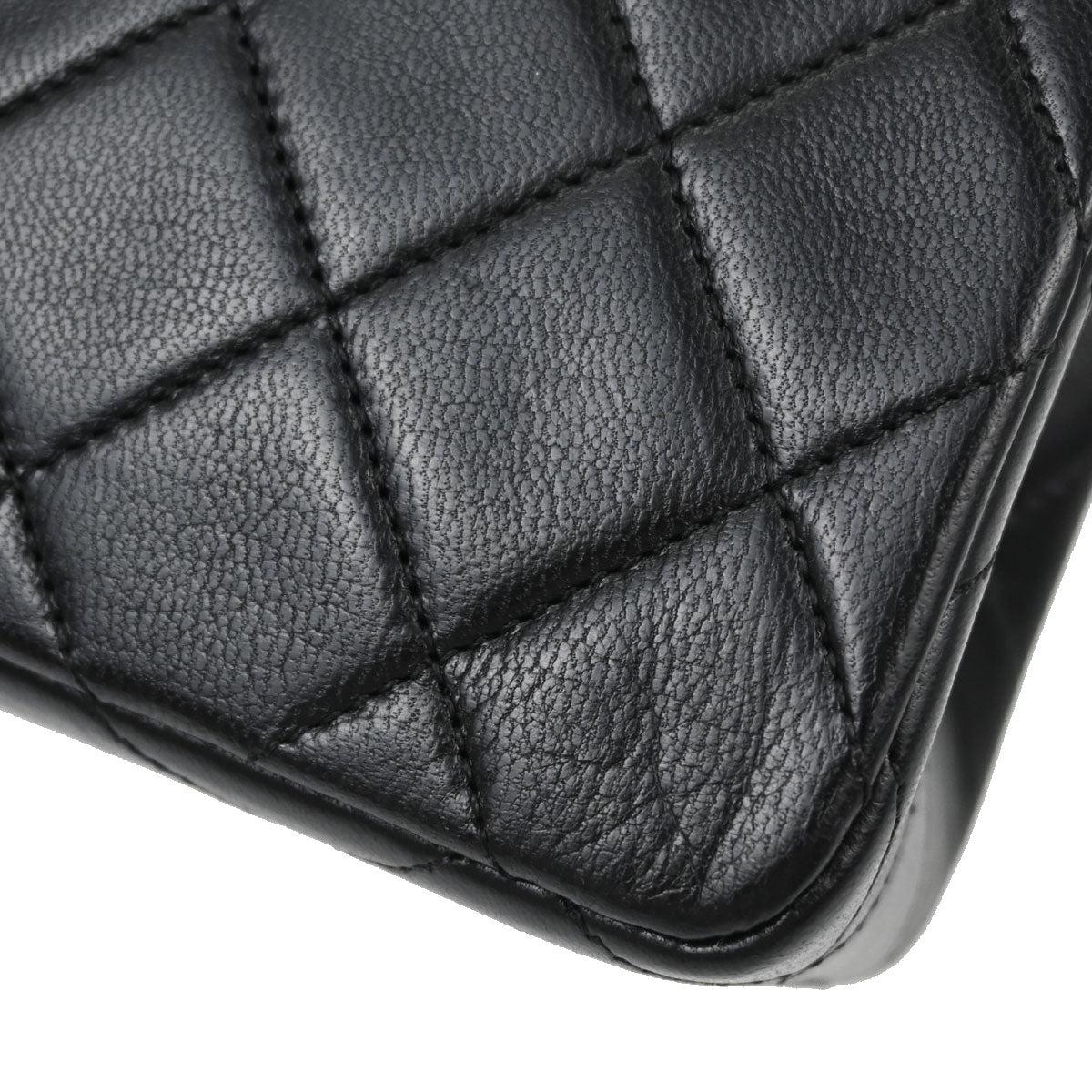 Chanel Black Lambskin Turnlock Mini Full Flap Shoulder Bag