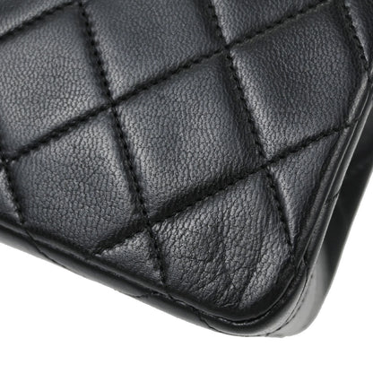 Chanel Black Lambskin Turnlock Mini Full Flap Shoulder Bag