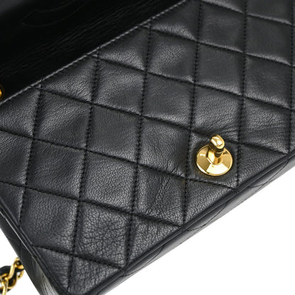 Chanel Black Lambskin Turnlock Mini Full Flap Shoulder Bag