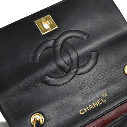 Chanel Black Lambskin Turnlock Mini Full Flap Shoulder Bag